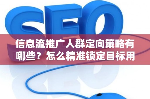 信息流推广人群定向策略有哪些？怎么精准锁定目标用户提升转化率？